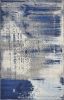 8' X 10' Blue Ivory And Gray Abstract Shag Area Rug