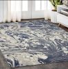 5' X 8' Blue Gray And Ivory Abstract Area Rug