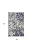5' X 8' Blue Gray And Ivory Abstract Area Rug