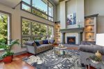 7' X 9' Blue Gray And Ivory Abstract Area Rug