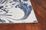 7' X 10' Blue And Ivory Abstract Area Rug