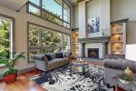 8' X 10' Blue And Ivory Abstract Shag Area Rug