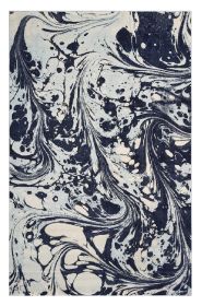 8' X 10' Blue And Ivory Abstract Shag Area Rug