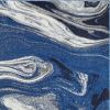7' X 10' Blue And Beige Abstract Area Rug