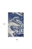7' X 10' Blue And Beige Abstract Area Rug
