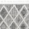 5' X 8' Cream And Charcoal Geometric Area Rug
