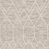 8' X 11' Ivory And Gray Geometric Area Rug With Fringe