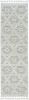 8' Beige and Ivory Geometric Runner Rug