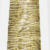 11" Clear And Gold Cylinder Lead Free Crystal Table Vase