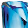 8" Clear and Blue Crystal Table Vase