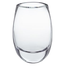 8" Clear Oval Crystal Glass Table Vase