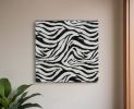 12" Black And White Zebra Iron And Resin Square Hanging Wall Tile
