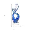 12" Blue and Green Murano Glass Modern Abstract Tabletop Sculpture