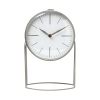 12" Gray Metal Table Clock