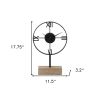 18" Black Metal Table Clock