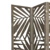 67" Gray Solid Wood Panel Screen Room Divider