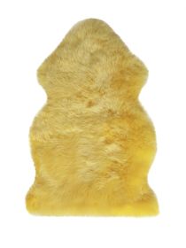 2' X 3' Yellow New Zealand Lambs Wool Handmade Area Rug