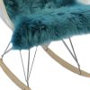 2' X 3' Steel Blue Shag Area Rug
