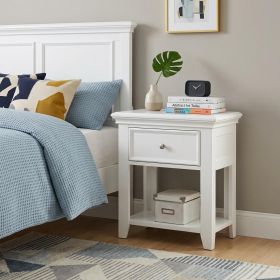 27" White One Drawer Nightstand