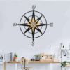 39" Black Rustic Compass Metal Wall Decor