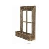 25" X 22" Gray Weathered Wood Window Frame With Planter