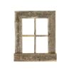 25" X 22" Gray Weathered Wood Window Frame With Planter