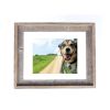 16" x 20" Gray And Brown Distressed Solid Wood Hanging Picture Frame with Mat