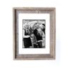 16" x 20" Gray And Brown Distressed Solid Wood Hanging Picture Frame with Mat