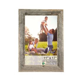 11" x 17" Gray Solid Wood Hanging Picture Frame