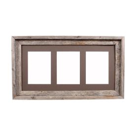 5" x 7" Gray Solid Wood Hanging Picture Frame with Mat