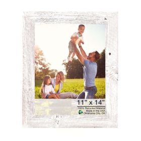 11" x 14" White Solid Wood Hanging Picture Frame