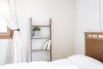60" Gray Rustic Five Step Wood Ladder Shelf