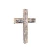 16" X 11" Gray Wood Cross Hanging Dimensional Sculpture