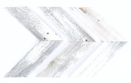 Set of Three White Distressed Wood Hanging Arrow Dimensional Sculptures