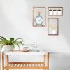Set of Three Gray Wood Hanging Dimensional Sculpture