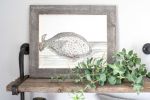13" x 19" Gray Solid Wood Hanging Picture Frame