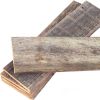 Set of Six 4" X 48" Gray and Brown Wood Plank Wall Decor