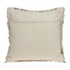 18" Beige And Gold Shaggy Cotton And Sequin Striped Throw Pillow