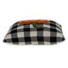 20" Black And White Pumpkin Buffalo Check Throw Pillow