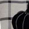 20" Gray And White Pumpkin Plaid Cotton Throw Pillow
