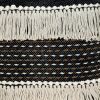 18" Black and Ivory Striped Cotton Blend Throw Pillow with Texture