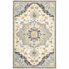 5' X 8' Blue And Ivory Bohemian Area Rug