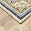 5' X 8' Blue And Ivory Bohemian Area Rug