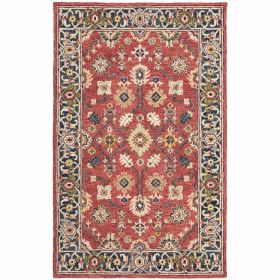 4' X 6' Red And Blue Bohemian Area Rug