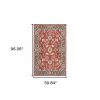 5' X 8' Red And Blue Bohemian Area Rug