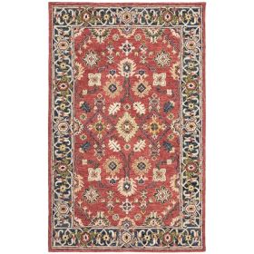 8' X 10' Red And Blue Bohemian Rug