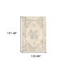 10' X 14' Beige And Ivory Center Jewel Area Rug