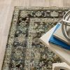 2' X 8' Green And Brown Floral Runner Rug