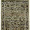 4' X 6' Green And Brown Floral Area Rug