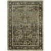 9' X 12' Green And Brown Floral Area Rug